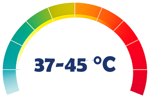 37-45°C